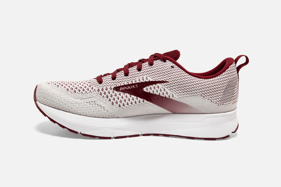 Brooks Revel 4 Road Running Shoes Womens - White/Burgundy - CPDXB-1385